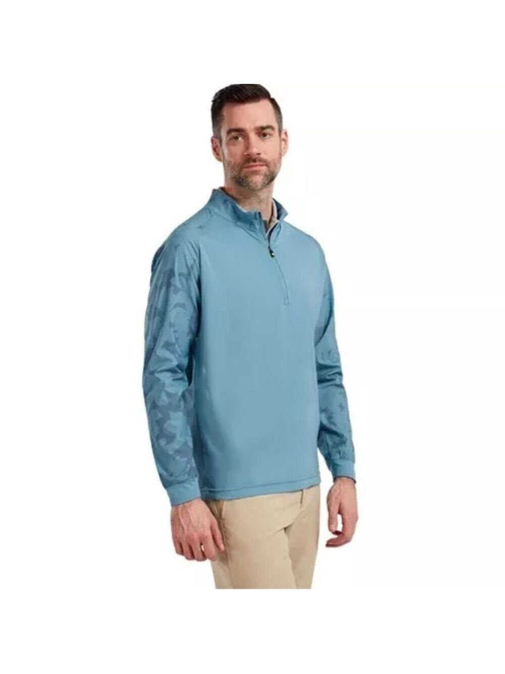 Footjoy 1/4 Zip Golf Midlayer Blue Camo Floral Pullover Mens Sz M